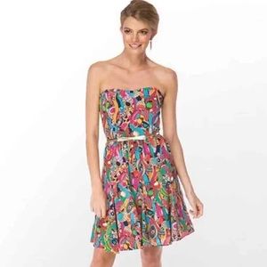 Lilly Pulitzer Bling My Chimes Strapless Printed Mini Dress Size 2 Silk